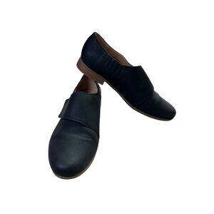 Abella True Comfort Mollie Black Shoes Women's 6M Flats Adjustable Hook & Loop
